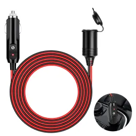 Eeekitonline 601549173639 16 Ft Car Cigarette Lighter Socket Extension Cord Cable Heavey Duty Adapter 12v