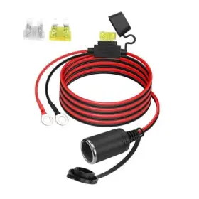 Fengqlong Fql-2023091 12v Car Female Cigarette Lighter To O Ring Terminal Extension Cable