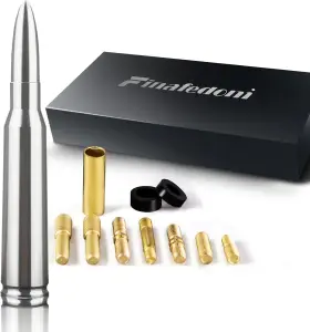 Finafedom 735153281296 7.8in Chrome Bullet Antenna 50 Cal Car Truck 7.8inch