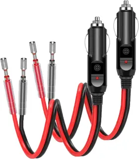 Hhx-2  Flaprv Holder 2 Pack 12v Fused Cigarette Lighter Male Plug With Leads And Led Light