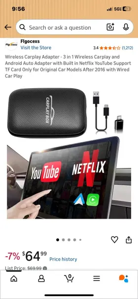 Bcagwhn73 Flgocexs Wireless Carplay Adapter Android Auto Netflix Youtube Tf Card Slot Bcagwhn73 Flgocexs Wireless Carplay Adapter Android Auto Netflix Youtube Tf Card Slot