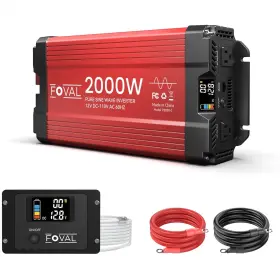 Foval P2000-2 2000w Pure Sine Wave Inverter 12v Dc To 110v Ac Converter 4000w Peak