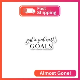 Funpopstickers 766234885584 Just A Girl With Goals Sticker Boss Stickers - 3 Pack Set Of 2.5 And 4