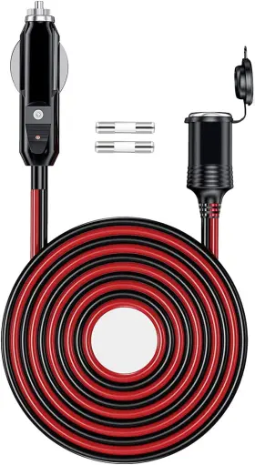 Gibbab 445027616651 13 Ft Car Cigarette Lighter Socket Extension Cord Cable Heavey Duty Adapter 12v