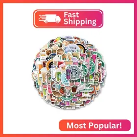 Gt-003 Gmvaesky 121pcs Coffee Stickers Pack Cute Aesthetic Cup Drink Logo Sticker For M