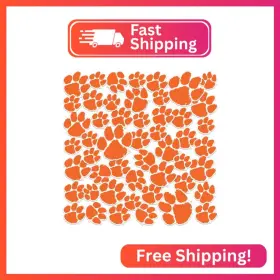 Clccl902-stkpk.65.50 Graphics & More Clemson University Primary Paw Vinyl Sticker Pack 50 Waterproof Tigers Decals