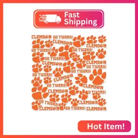 Clccl904-stkpk.65.50 Graphics & More Clemson University Wordmark Vinyl Sticker Pack 50 Waterproof Tigers Inch