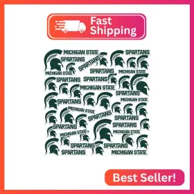 Clcmcs904-stkpk.65.50 Graphics & More Michigan State University Wordmark Logo Vinyl Sticker Pack 50 Waterproof Premi