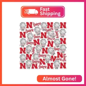 Clcnb915-stkpk.65.50 Graphics & More University Of Nebraska Basketball Sports 50ct Vinyl Sticker Pack Large Waterpr