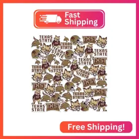 Clcswt901-stkpk.65.50 Graphics & More Texas State University Mixed 50ct Vinyl Sticker Pack Large Waterproof Bobcats