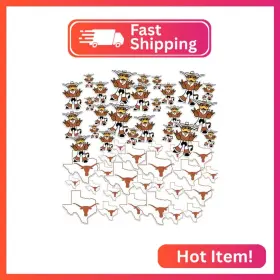 Graphics & More Clctex907-stkpk.65.50 University Of Texas Secondary Logo 50ct Vinyl Sticker Pack Large Waterproof Be