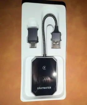 Cwcp-01 Graywater Wireless Carplay Adapter Bluetooth Usb Port Usb-c Connector