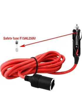 74452 Huhou 12v Cigarette Lighter Extension Cord Cable 12 Ft Heavy Duty Dc Power Socket Plug #2