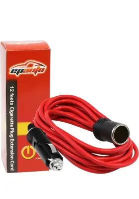 74452 Huhou 12v Cigarette Lighter Extension Cord Cable 12 Ft Heavy Duty Dc Power Socket Plug