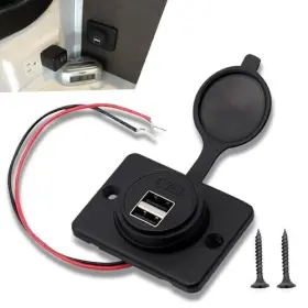 Alecdq3333bl-1pc Icykale 1 Pc Car Power Supply Socket 12v-24v Usb Dual-port One-to-two Switch