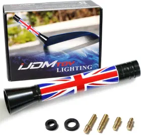 Aa2251 Ijdmtoy 3-inch Red Union Jack Uk Flag Theme Short Antenna Red/blue