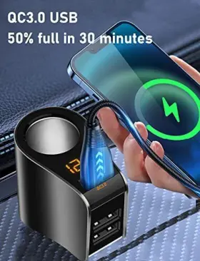 Qc3.0 Intro Unioin Electronics Co Limited Hy10 Cigarette Lighter Socket Adapter Car Charger 12v/24v Outlet Blackqc3.0 #3