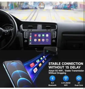Je-01 Jemluse Wireless Carplay Adapter For Apple -stable Fast Connection Cosmic Gray #3
