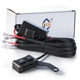 Jh026us Jihe Jhe Motorcycle Led Light Wiring Harness Kit Driving Switch With
