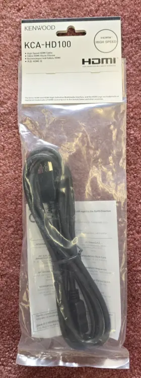 Kca-hd100 Kenwood Hdmi Cable For Apple Lightning Iphone To Select Stereo