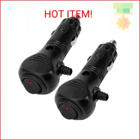 Kh866 26072025b 12v Waterproof Dc Car Cigarette Plug 2 Pcs Lighter Cable Adapter With Led