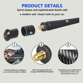 F150 Laifuoer 445056146105 Universal Car Antenna Compatible With Ford 2009-2024 Flexible 7 Inch #2