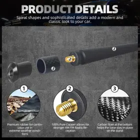 F150 Laifuoer 721691611176 Universal Car Antenna Compatible With Ford 2009-2024 Flexible 7 Inch #2