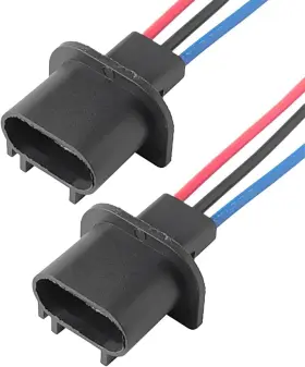 Lainloy 768834106212 2pcs 9008 H13 Car Headlight Connector Male Socket Adapter With Extension Wire
