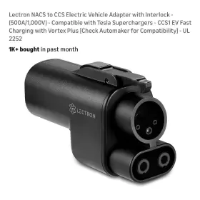 Ccs1 Lectron 4895230325551 Adapter Vortex Plus Nacs To 500a 1000v Black Tesla Supercharger
