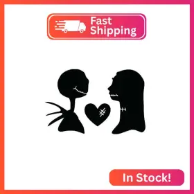 Legacy Innovations Lli694 Jack And Sally Heart Black Decal Vinyl Sticker Cars Trucks Laptop 5.5 X