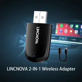 Lincnova 850067879824 Universal Wireless Carplay Android Auto Adapter Box Plug And Play Wifi