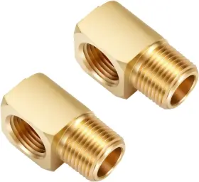 126-38 Litorange 2 Pcs Metals Brass Pipe Fitting 90 Degree Barstock Street Elbow 3/8 Inch Npt Male Pi