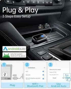Wl04-a Luckymore Android Auto Wired To Wireless - Black #2