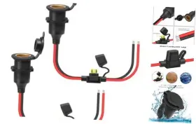 Czx35cm Luodong 12v/24v Fixable Automotive Cigarette Lighter Socket With Extension 2pcs 1.1ft