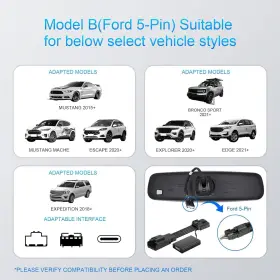 Mangoal 313050714705 Dashcam Power Adapter Custom For Ford 5 Pin Model B Mustang Mache Explorer #3