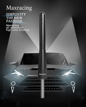 Mal142 Maxracing Short Aluminum Antenna Compatible With 1994-2009 Ford Mustang Black #2
