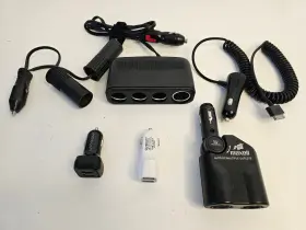 Sj-917 Maxwell More Lot Of 12 Volt Vehicle Cigarette Lighter Power Adapters With Usb And Accessories