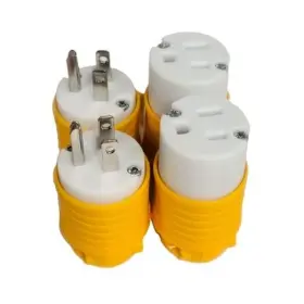 5-15r Maxxhaul Towing Products 50540 4 Pc. Yellow Replacement Plug And Socket Set Nema 5-15p 5-15r Maxxhaul Towing Products 50540 4 Pc. Yellow Replacement Plug And Socket Set Nema 5-15p