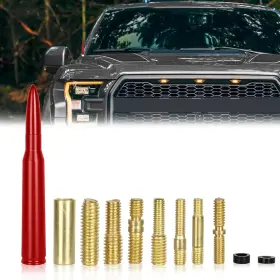 Medduw 781044205049 Universal Car Bullet Antenna - Durable Vehicle Mast Replacement Red