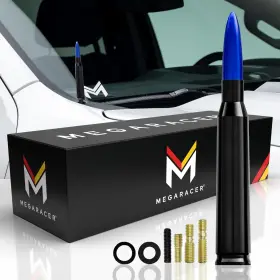 Mega Racer 810027413802 Black Base With Blue Tip Antenna For Trucks Cars And Blue/black Mega Racer 810027413802 Black Base With Blue Tip Antenna For Trucks Cars And Blue/black