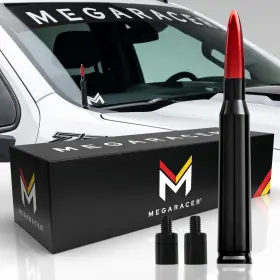 Mega Racer 810027414502 Red Black 50 Cal Bullet Antenna Silverado 1500 Gmc Sierra 1999-2024 Red/black Mega Racer 810027414502 Red Black 50 Cal Bullet Antenna Silverado 1500 Gmc Sierra 1999-2024 Red/black