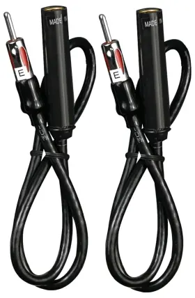 44-ec18 Metra 2 Lot Am/fm Male-female Universal Antenna Extension Cable 18 Inch