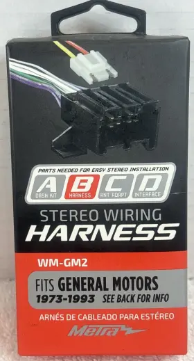 Wm-gm2 Metra Stereo Wiring Harness Fits General Motors 1973-1993