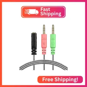 1t2-100 Millso Headset Adapter 3.3 Feet 3.5mm Audio Jack Y Cable Headphone 1x 3