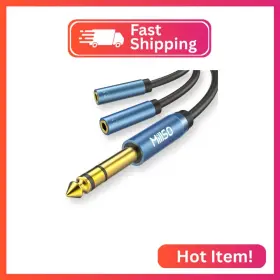 2f35-m635-30 Millso 6.35mm 1/4 Male To Dual 3.5mm 1/8 Female Headphone Adapter Trs Stereo Sa