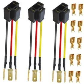 Kk-us-764 Mkbklljy 3pcs H4 9003 Hb2 Wiring Harness Headlight Socket To 3 Pin Nylon