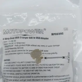 Mp0609c Motopower 3.1amp Waterproof Motorcycle Dual Usb Charger Kit Sae To #2