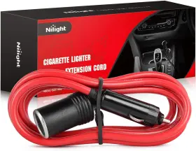 Nilight 313042028001 Cigarette Lighter Extension Cord Cable Heavy Duty 6ft 12v/24v Car