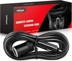 Ni-wa-01c Nilight Cigarette Lighter Extension Cord Cable Heavy Duty 14ft 12v/24v Car