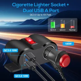 Nsi 601549178672 12v/24v Dual Usb Car Charger Cigarette Lighter Socket On-off Switch For Boat Rv #2 Nsi 601549178672 12v/24v Dual Usb Car Charger Cigarette Lighter Socket On-off Switch For Boat Rv #2